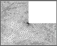 A locally refined partition created by an adaptive finite element method.