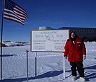 Susan Solomon does research on both ozone depletion and climate change, and she is pictured here at the South Pole.