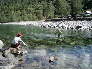 Louis Derry sampling a river in Zambales, Philippines