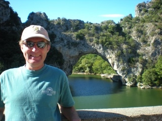 Louis Derry at a limestone gorge in Ardeche, France