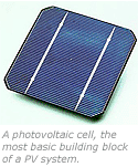 A solar cell made from a monocrystalline silicon wafer. Figure source/credit at bottom of page.