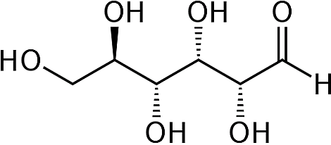 Chemical structure of open-chain glucose. From the Wiki Commons.